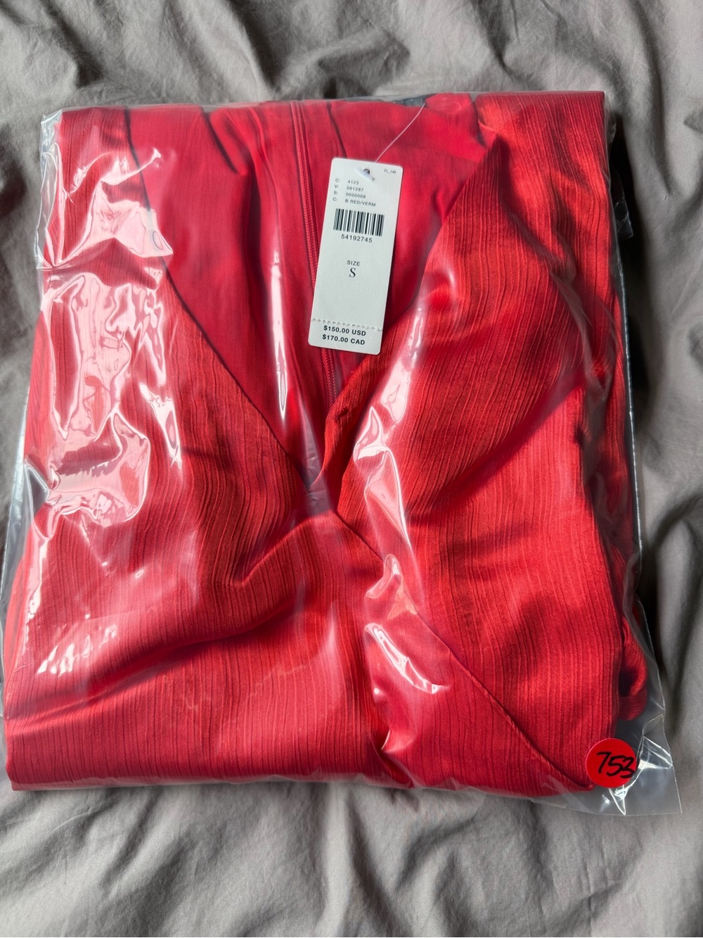 NEW Anthropologie Maquelle Red Satin Jumpsuit Womens Small Wide Leg Short Sleeve - Picture 9 of 9